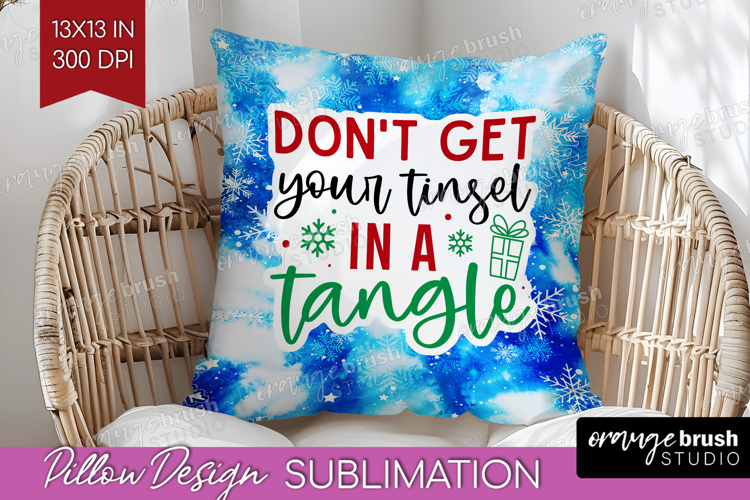 Funny Christmas Quote Pillow Sublimation - Tie Dye Pillow