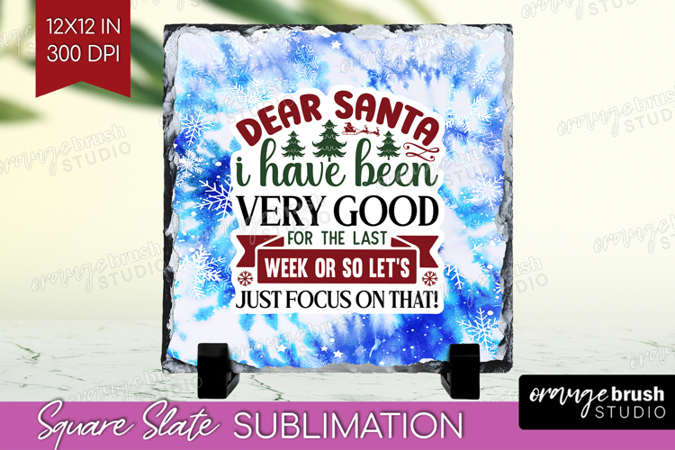 Sarcastic Christmas Quote Slate PNG - Winter Tie Dye Square