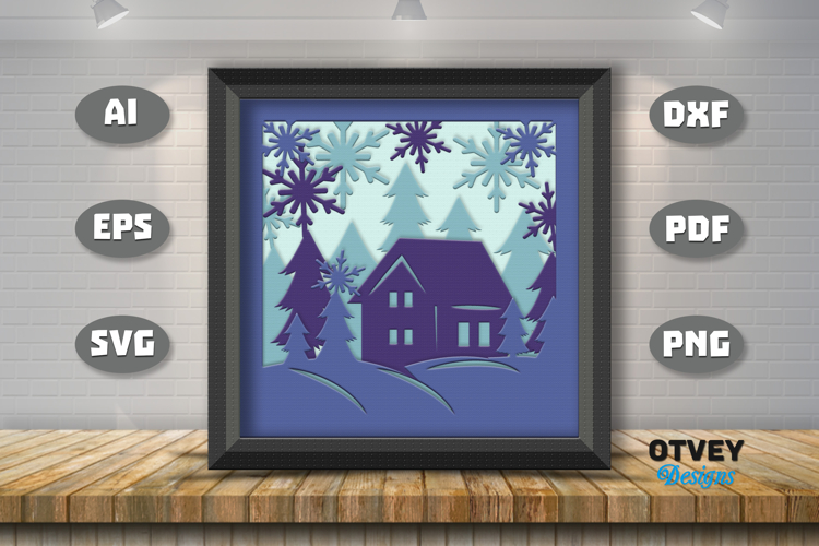Winter Wonderland 3D Shadowbox Layered Papercut