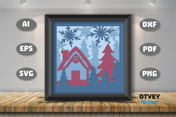 Winter Wonderland 3D Shadowbox Layered Papercut
