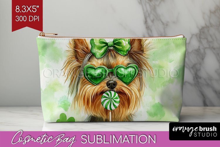 Yorkshire Terrier St. Patricks Day Dog Cosmetic Bag Dog Bag