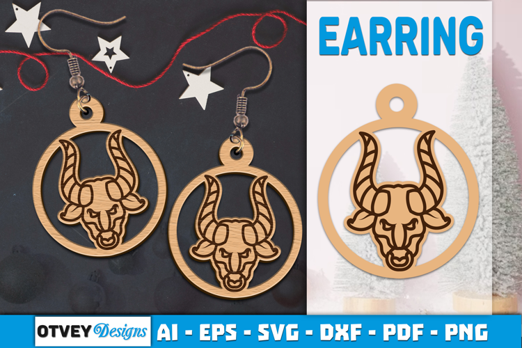 Zodiac Earring Lasercut | Earring Design Lasercut