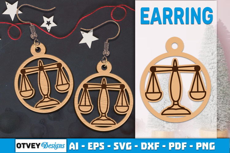 Zodiac Earring Lasercut | Earring Design Lasercut