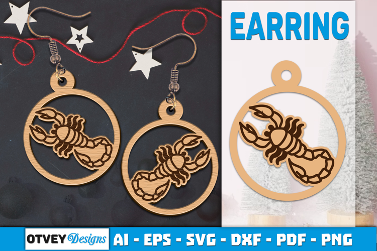 Zodiac Earring Lasercut | Earring Design Lasercut