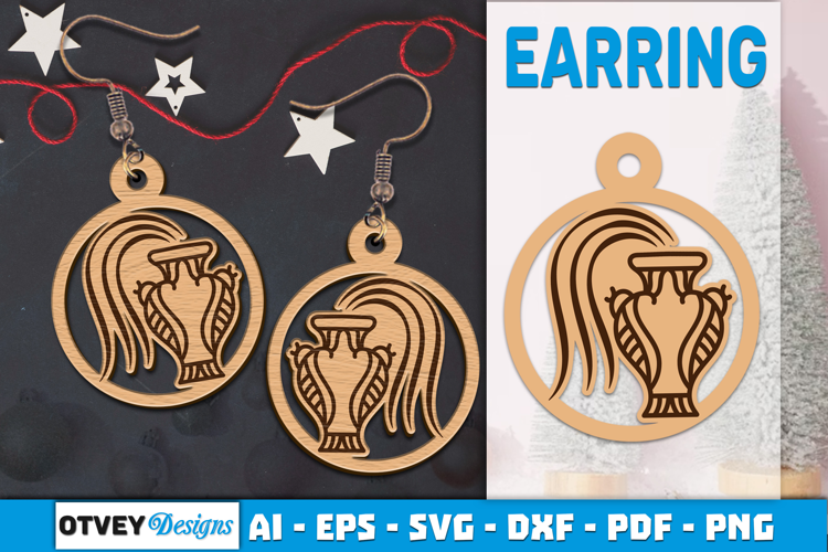 Zodiac Earring Lasercut | Earring Design Lasercut