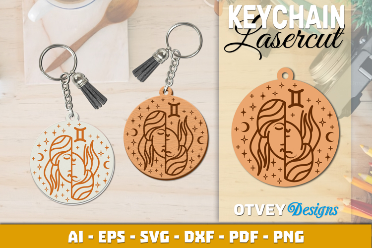 Zodiac Keychain Lasercut | Keychain Design Lasercut