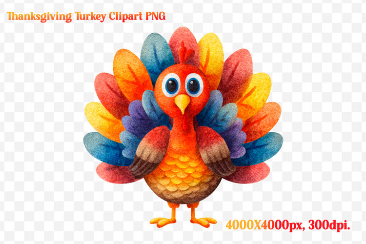 Watercolor Thanksgiving Turkey Clipart PNG