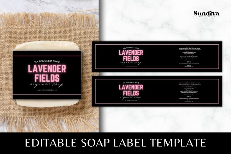 Custom Soap Bar Label Canva Template - 4 example image 1