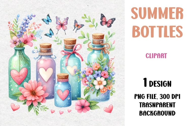 Summer Clipart, Bottles and Jars, PNG