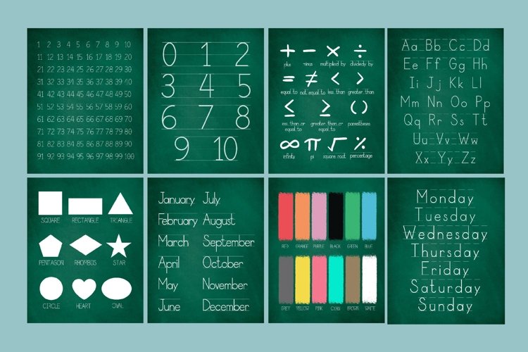 8 Sets Educational Prints JPEG example image 1