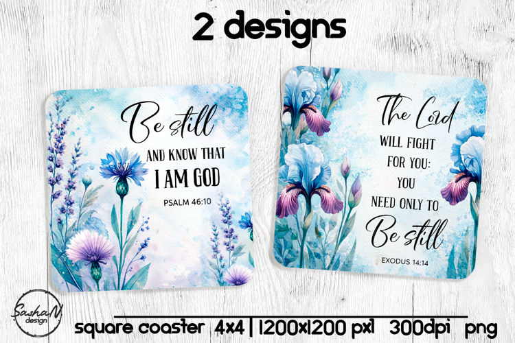 Christian square coaster sublimation designs