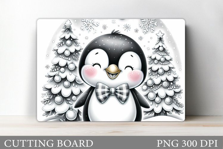 Penguin Cutting Board. Christmas Cutting Board Sublimation example image 1