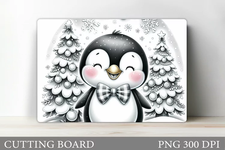 Penguin Cutting Board. Christmas Cutting Board Sublimation