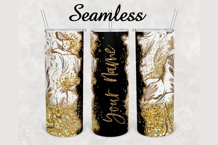 Faux Gold Glitter Marble 20 oz sublimation design tumbler