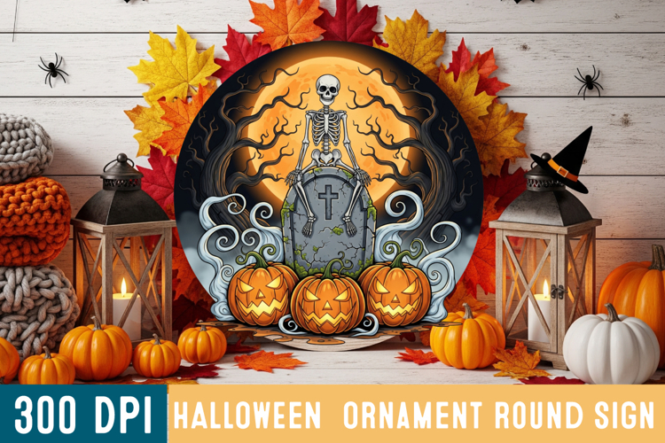 Halloween Round Sign Design PNG Perfect for Spooky Season