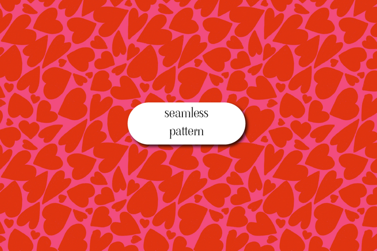 Seamless Red Hearts Pattern on Pink | Bold Valentine Pattern
