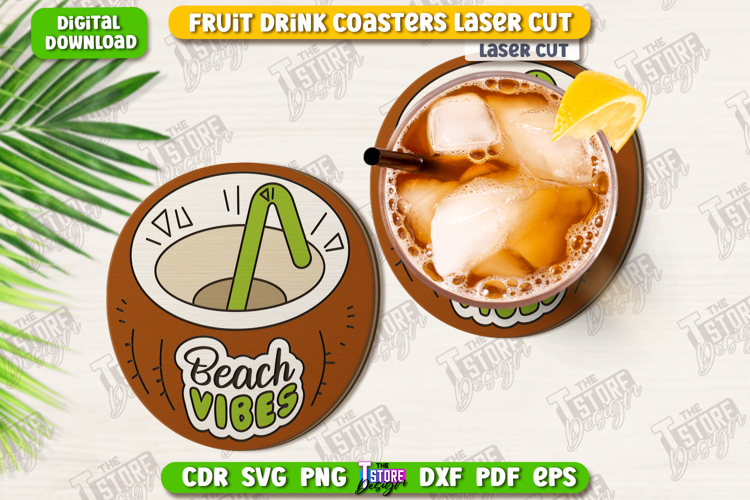 Fruit Coaster Laser Cut | Drinks Coasters | Kitchen Decor