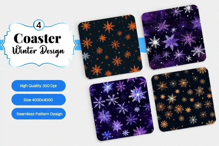 Square Coaster winter snow Sublimation