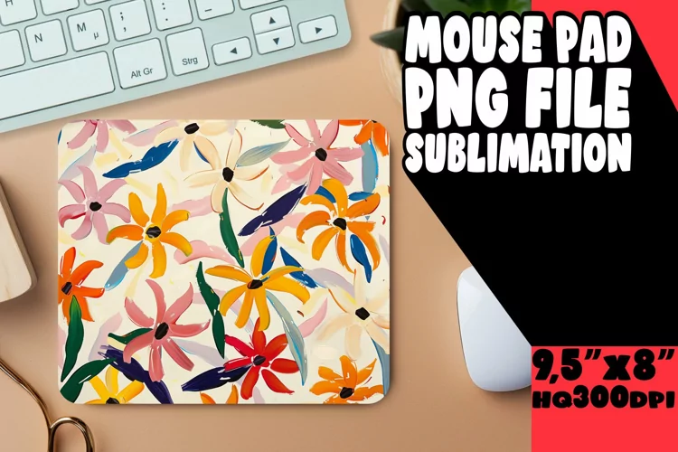 Whimsical Spring Blossom Mouse Pad