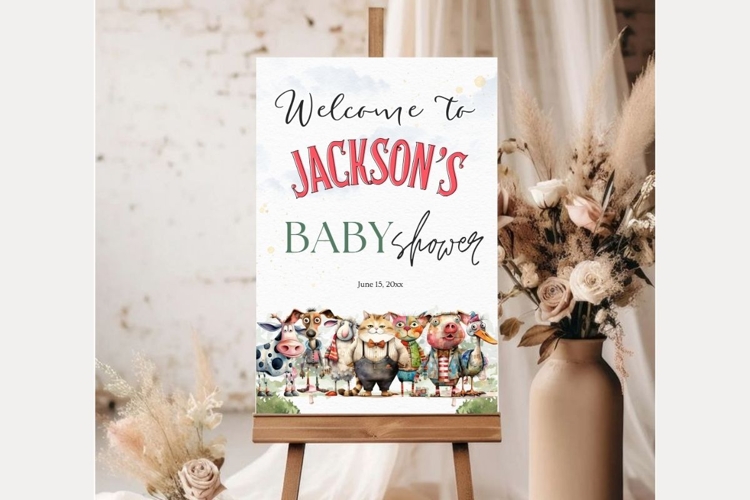 Baby Shower Welcome Sign Template 210 example image 1