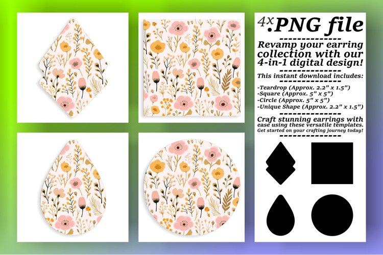 Nature's Beauty: Boho Flower Sublimation Charms example image 1