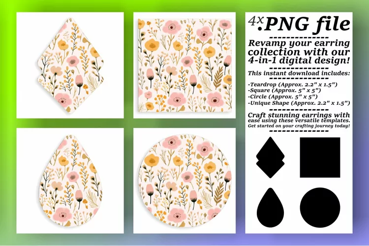 Nature's Beauty: Boho Flower Sublimation Charms