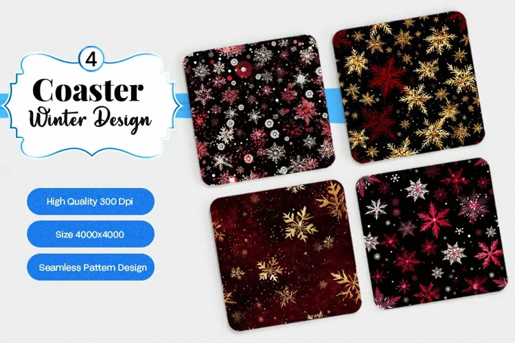 Square Coaster winter snow Sublimation