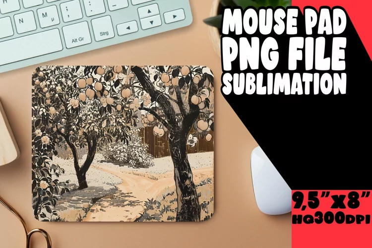 Spring Blossom: Tree Pattern Mouse Pad
