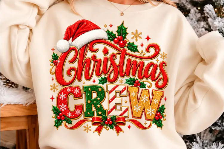 Christmas Crew Festive Holiday PNG Christmas T-shirt desig
