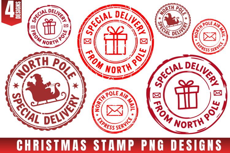 Christmas Stamp Clipart, Christmas Retro sublimation PNG