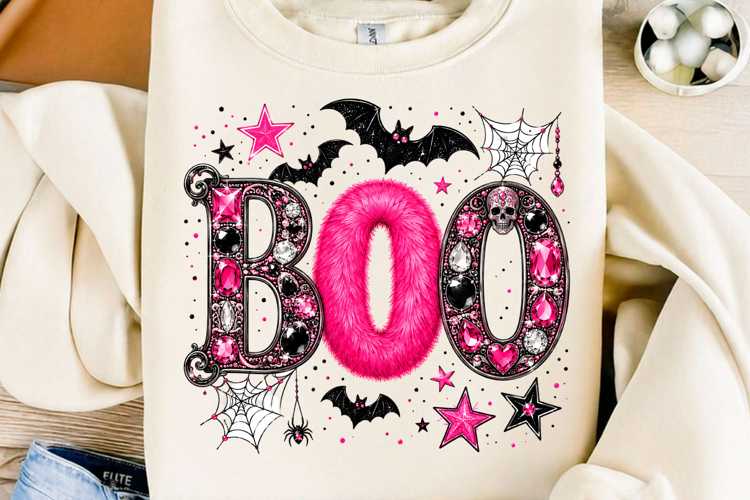 Pink Boo Halloween Glam Png