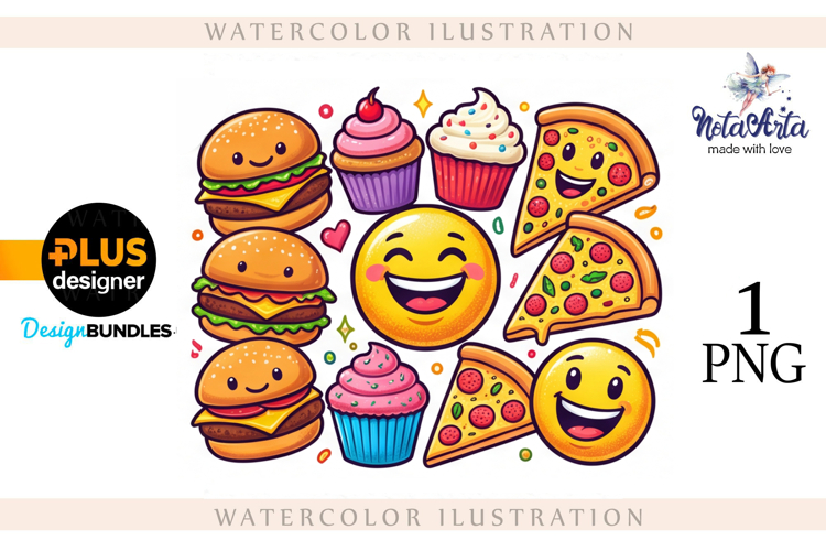 Colorful Emoji Food Collection