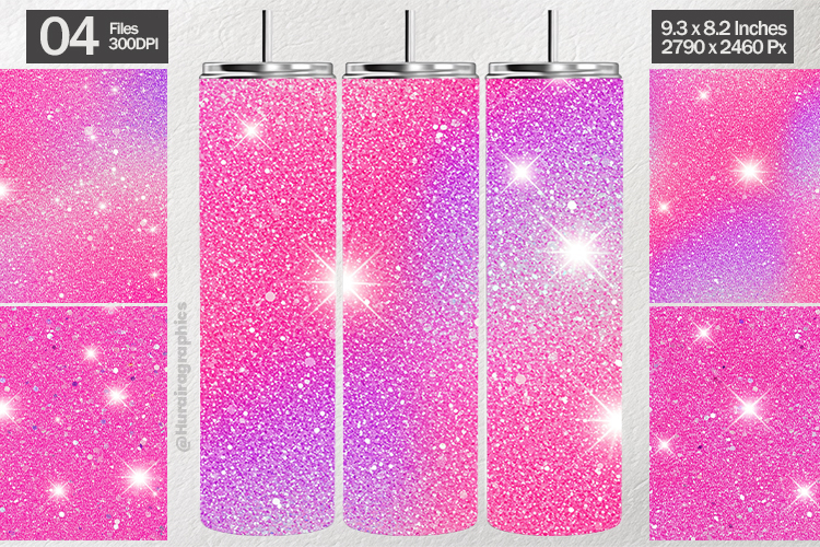 Pink Sparkel Glitter Tumbler Wrap| Tumbler Sublimation