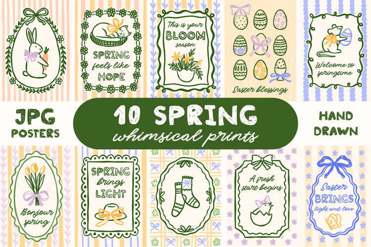 10 Coquette Spring Wall Art Bundle