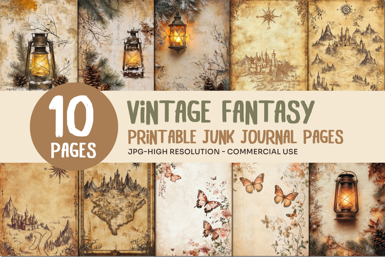 Vintage Fantasy Junk Journal Pages
