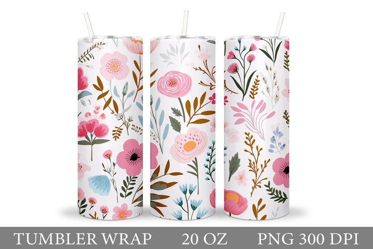Flowers Tumbler Design. Wildflowers Tumbler Sublimation