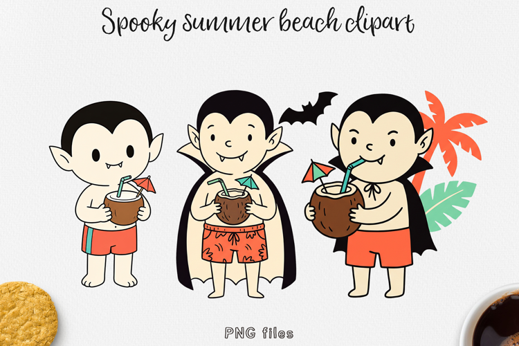 Summer Halloween Clipart Beach PNG Designs.