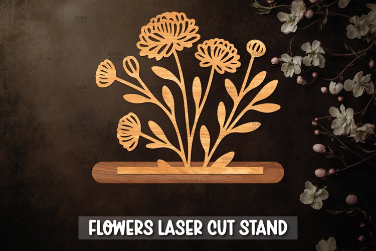 Flowers Laser Cut Stand, Mothers Day Gift