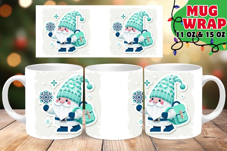 CHRISTMAS GNOME SPLENDOR 11OZ 15OZ MUG WRAP example image 1