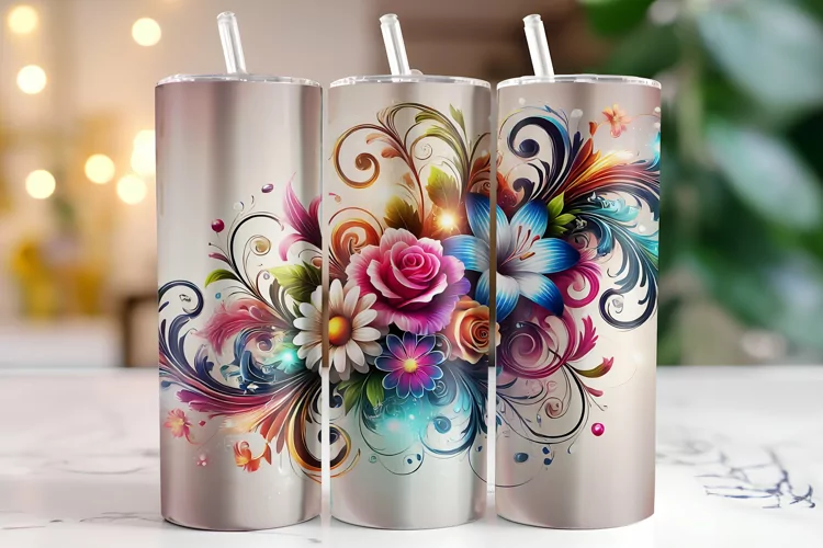 Flowers Tumbler Wrap | Sublimation | Tumblers