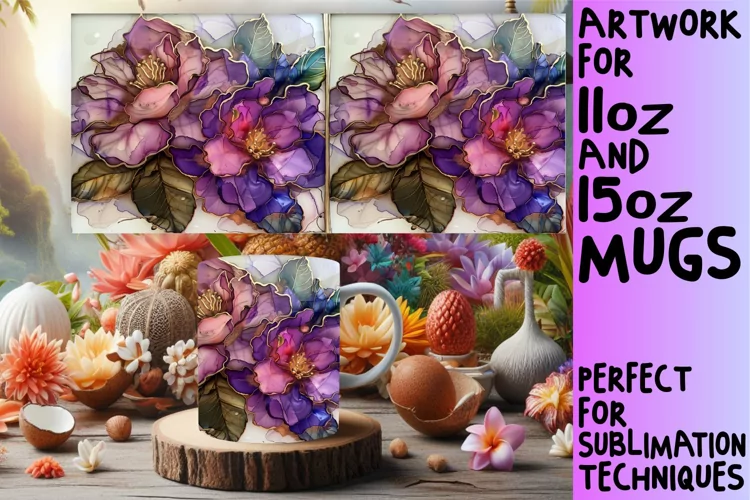 Blossom Fantasy Mug Wrap: 3D Sublimation