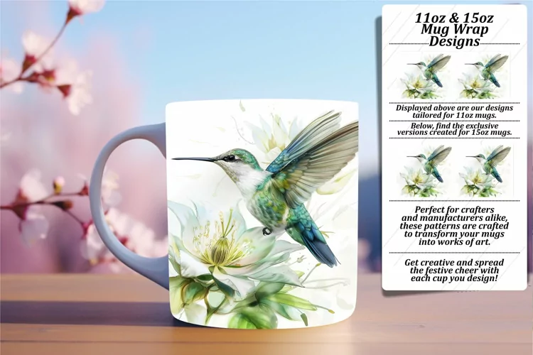 Spring Birds 11oz/15oz Mug Wrap Watercolor Sublimation