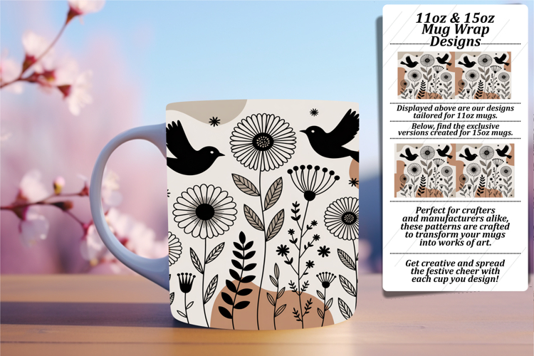Spring Bird Watercolor Wrap 11oz/15oz Mug
