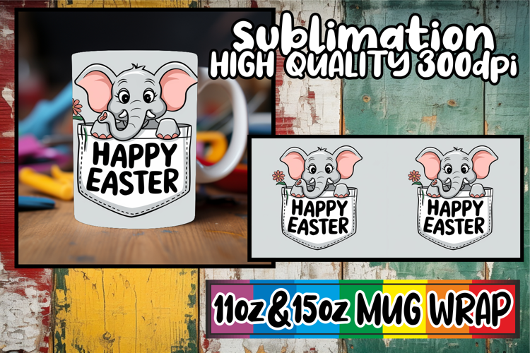 Sweet nostalgia 11oz 15oz sublimation wrap, Easter Animals