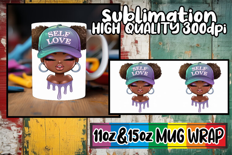 Wholesome days 11oz 15oz sublimation wrap, Black Woman example image 1