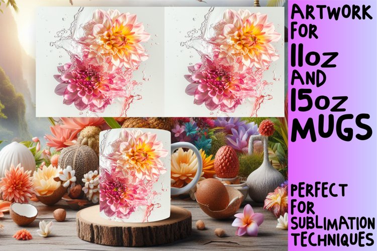Bloom and Flow: Sublimation Art Mug Wrap 11oz 15oz