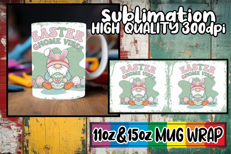 Timeless joys sublimation print wrap, Easter Gnome