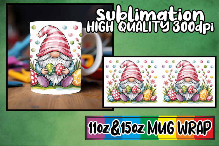 Joyous memories 11oz 15oz sublimation wrap, Easter Gnomes