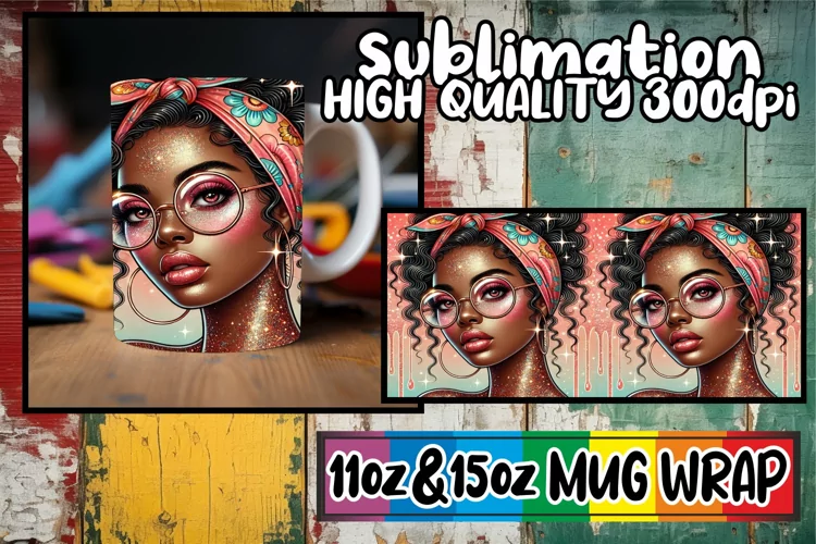 Unique memories 11oz 15oz sublimation wrap, Afro Girl