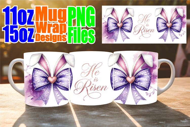Refreshing spirit 11oz 15oz mug wrap, Easter Bow